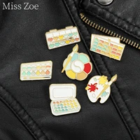 artistic paint tools enamel pins custom brush color palette brooches lapel badge bag cartoon jewelry artistic gifts for painters