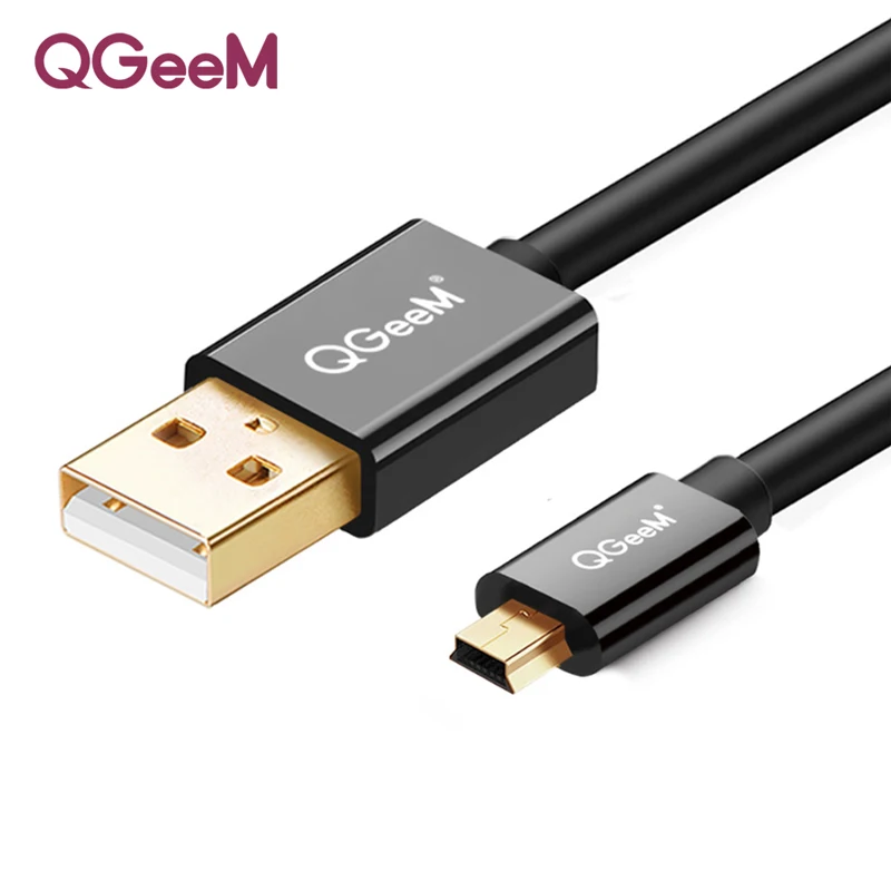QGeeM мини-usb кабель мини-usb к USB кабель для быстрой зарядки данных для сотовых телефонов MP3 MP4 плеер gps цифровая камера HDD Mini USB
