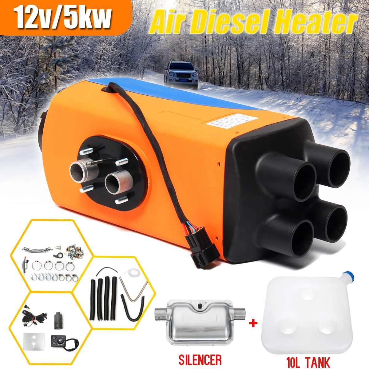 Обогревателя автомобиля 12V 5KW воздуха Siesels обогреватель с 4 отверстиями Воздушный
