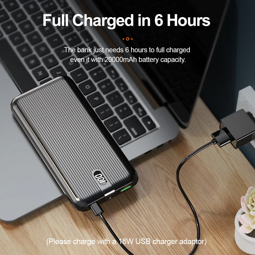 

YKZ Power Bank 20000mAh Fast Phone Charger Quick Charge 4.0 QC3.0 FSP SCP Portable External Battery for Huawei P40 PD Powerbank