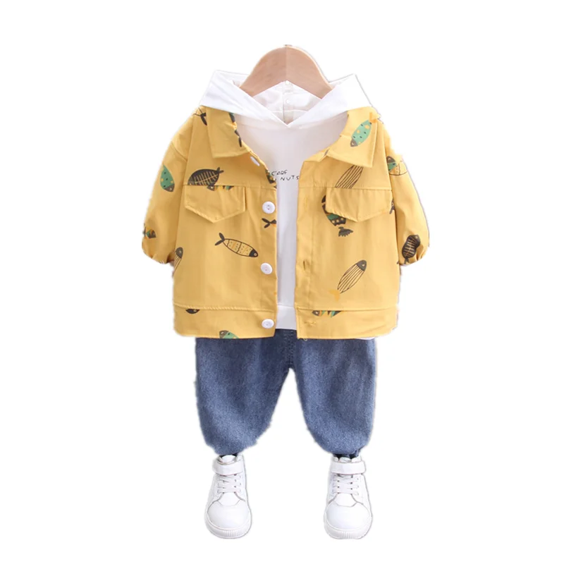 

Baby Boy Girls Cartoon Jacket Hoodie Pants 3pcs/set New Spring Autumn Trendy Children Clothes Suit Kids Infant Casual Sportswear