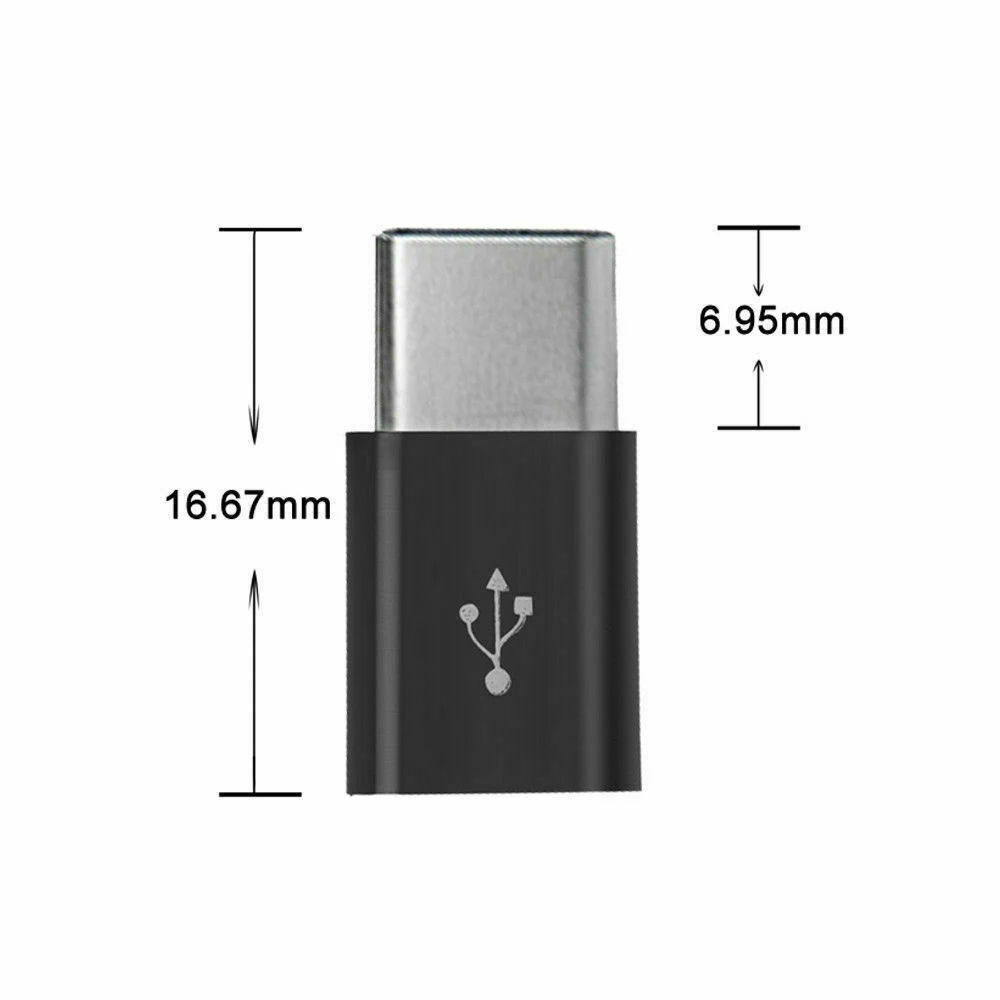 Двойной цвет usb type C OTG адаптер для USB C штекер для Micro USB Женский Кабельные конвертеры для samsung S10 huawei USB для type-c OTG - Цвет: Черный