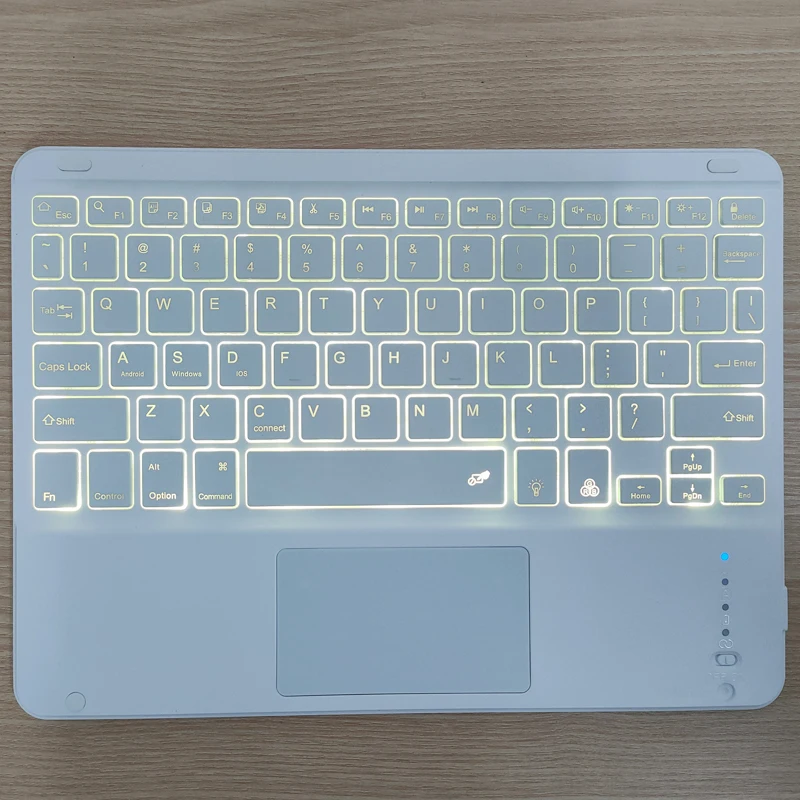 Беспроводная Bluetooth клавиатура со светодиодный Ной подсветкой сенсорная панель