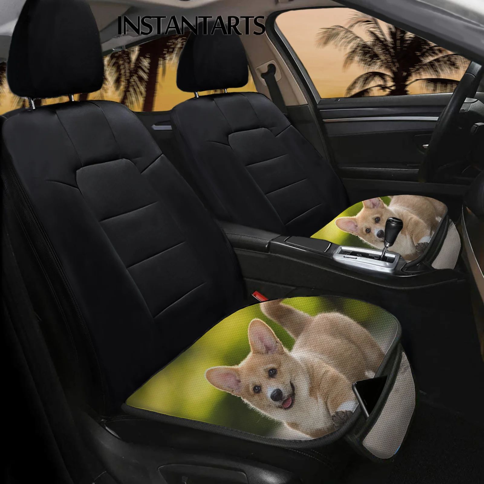 Miglior INSTANTARTS Lovely Dog Pattern Universal Auto Interior Seat Protector Mat Accessori Per Auto Traspiranti Tappetino Per Protezione Seggiolino Auto