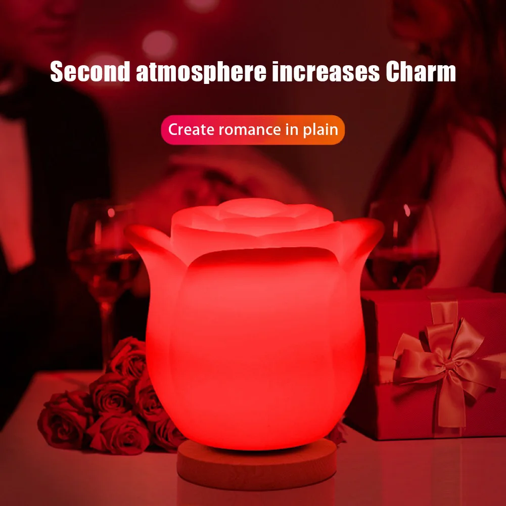 

Led Night Light Rose Muticolor Bedside Lights with Remote Control Romantic Bedroom Decoration Lamp Girl Valentine's Day Present