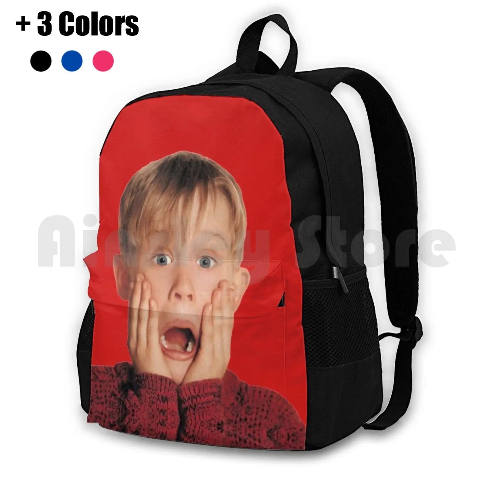

Merry Christmas-Kevin Mccallister Shocked Face Outdoor Hiking Backpack Waterproof Camping Travel Kevin Mccallister Shocked Face