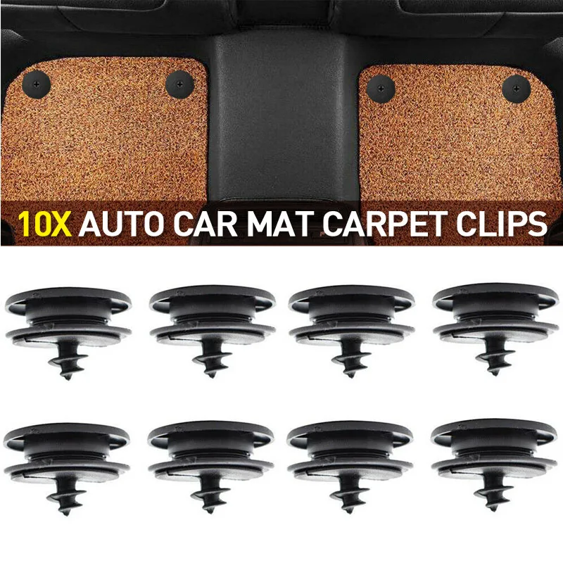 10pcs Auto Car Mat Carpet Clips Fixing Grips Clamp Floor Holders Sleeves Premium Clamps/Fastener Black | Автомобили и мотоциклы