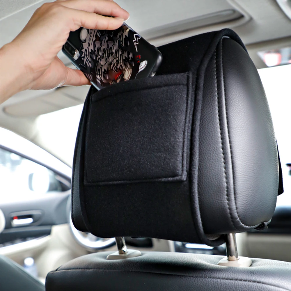 

VEHICAR 2PCS Car Styling For HYUNDAI Accessories Car Headrest Cover Velcro Car Pillow Case Super Soft Cotton Headrest Protector