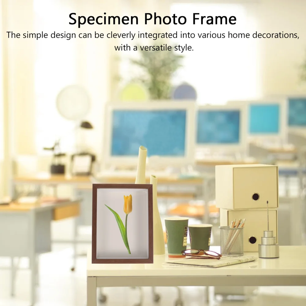 

1Pc Dried Flower Photo Frame DIY Wooden Picture Specimen Frame Desktop Ornament