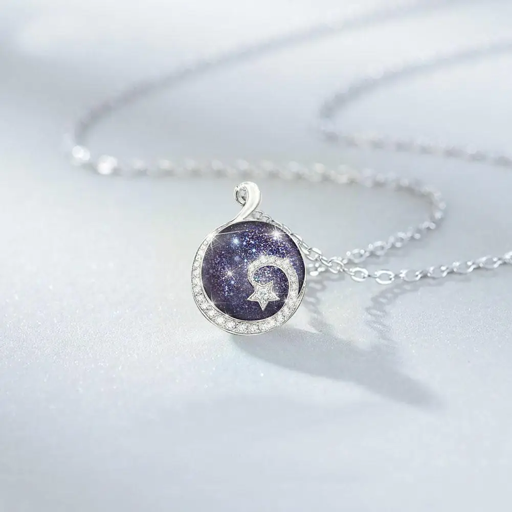

Moon Gemstone Pendant Necklace Meteor Necklace Jewelry Gift Birthday Gift Y2s7