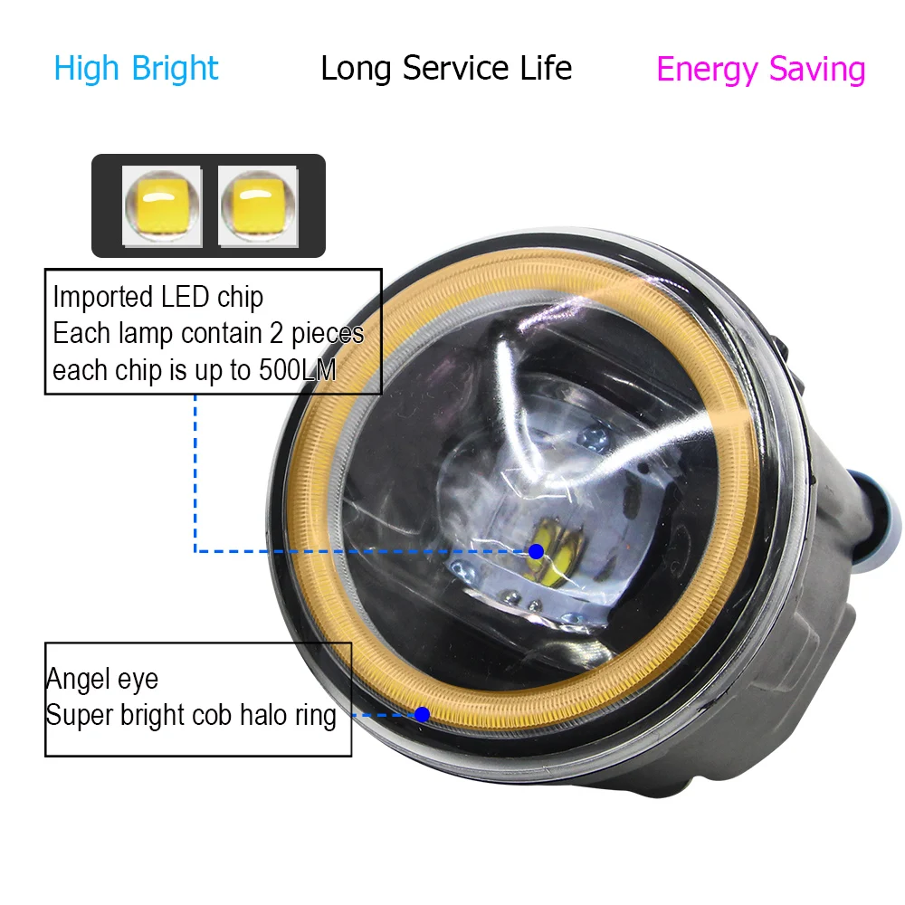 Buildreamen2 Автомобильный светодиодный противотуманный светильник объектив глаза