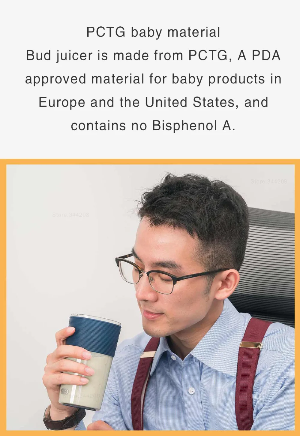 XIAOMI MIJIA Bud BR25E блендер портативный фруктовый стакан Электрический кухонный миксер соковыжималка кухонный комбайн машина 300 мл Магнитная Зарядка