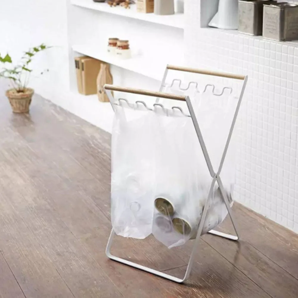 

Outdoor Camping Foldable Trash Bag Rack Kitchen Storage Hanging Rack Trash Support Shelf Tote Bag Holder Home Accessories