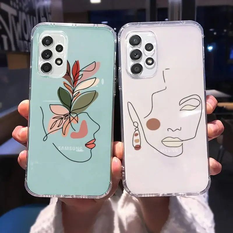 

New Funny Art Sketch Phone Case For Samsung A 51 50 52 12 21s 31 40 70 71 note S 20 10 21 ultra plus fe clear coque shell
