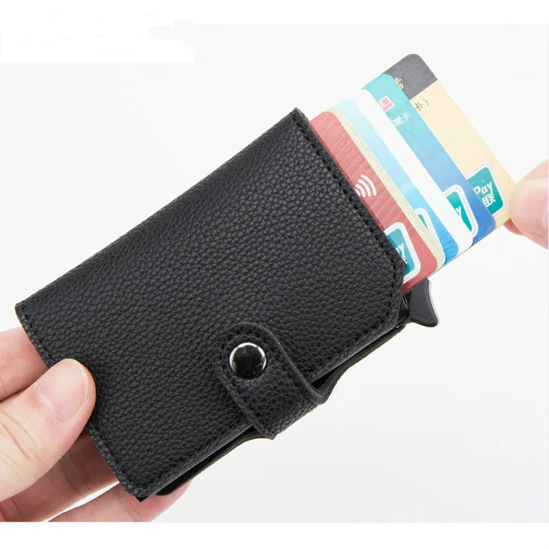 YAMBUTO 2021 углеродного волокна кошельки на кнопке мужчские Rfid Black Magic складываются в