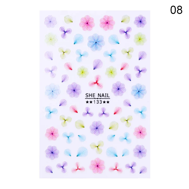 Цветы гортензии наклейки для ногтей переводные смешанные узорами дизайн бумаги