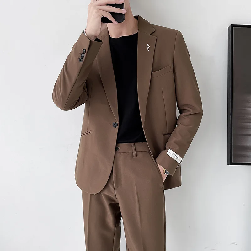

OIMG Autumn new men's casual suit Korean business suit men's suit handsome two-piece suit