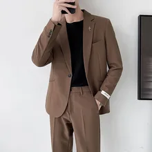 OIMG – costume deux pièces décontracté pour homme, joli costume d'affaires coréen, nouvelle collection automne  (3)