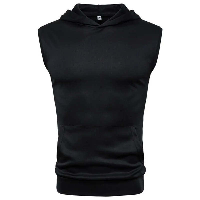 

Men Muscle Hoodie Sleeveless Tank Tops Bodybuilding Workout Fitness Shirts Vest Tops Men's