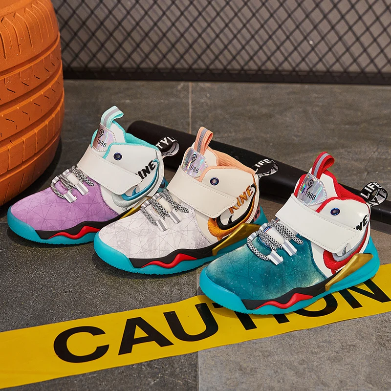 NSOH zapatillas ni&ntilde;o de invierno para Tenis gruesos， zapatos de baloncesto ligeros e impermeables, informales a la moda Tenis gruesos-5