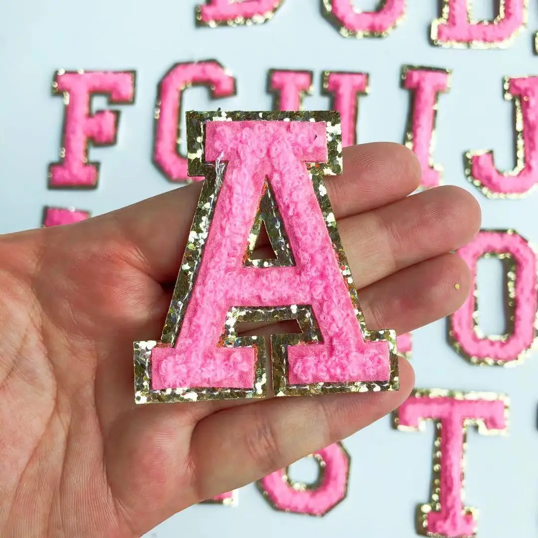 Нашивки с вышивкой в виде розовых букв для одежды, сумок, шляп, аксессуаров «сделай сам»