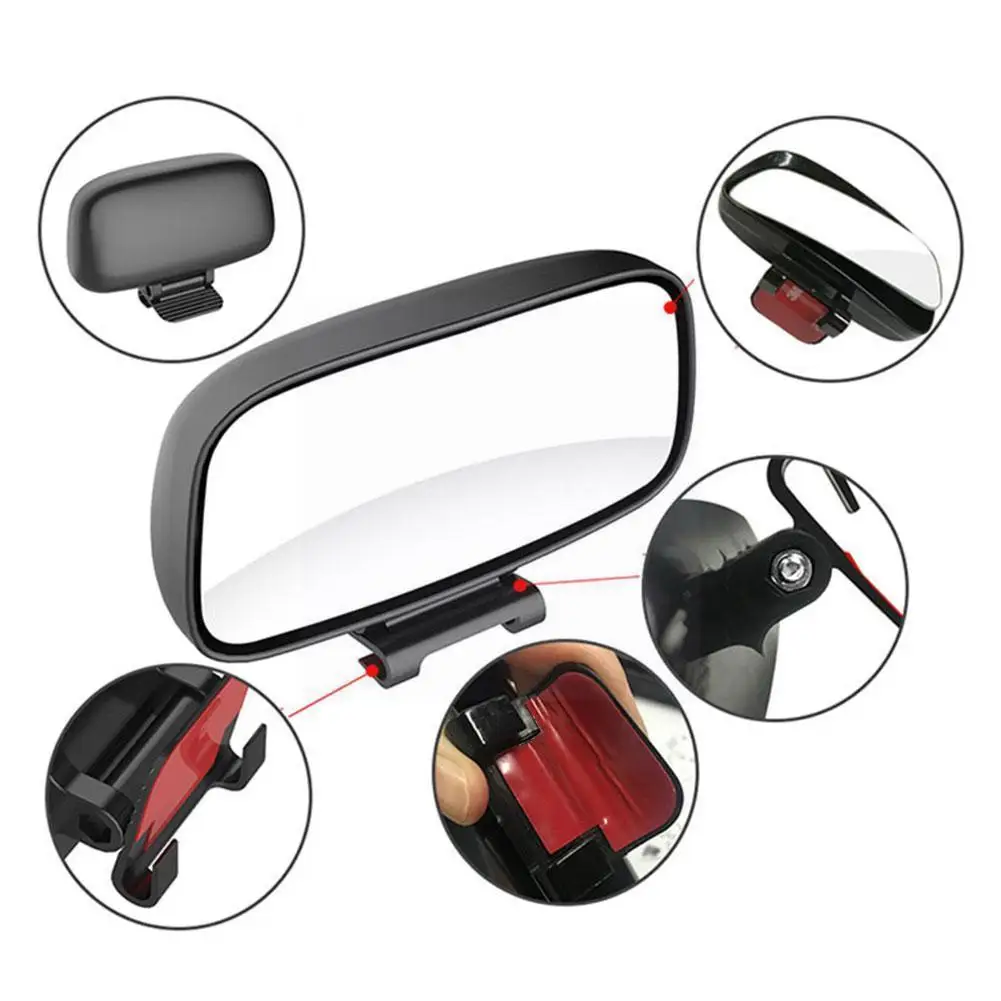 

Universal Car Rearview Mirror 360 Degree Wide Angle Adjustable Device Auxiliary Safety Car Reversing W5X5