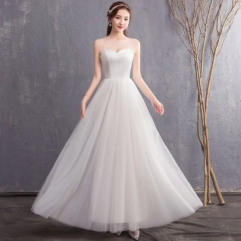 

Sweet Memory White Wedding Dresses Girl Prom Gown Bride Robe Birthday Graduation Tulle Dress For Elegant Women Party Vestido