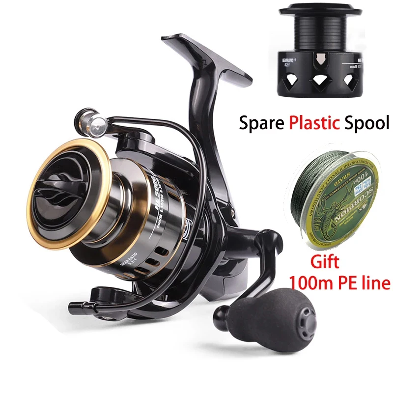 

Fishing Reel HE500-7000 Drag 10kg Metal Ball Grip Spool Spinning Reel Saltwater Reel carp Reel Fishing Send Gift Line