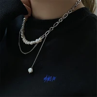french retro punk pearl necklace tassel sweater chain vintage street snap tide collarbone chain for female jewelry gifts