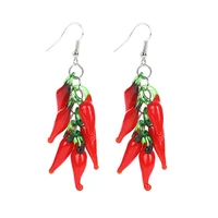 red pepper cluster glass earrings for women 2021 fashion newfangled earrings boutique jewelry wholesale