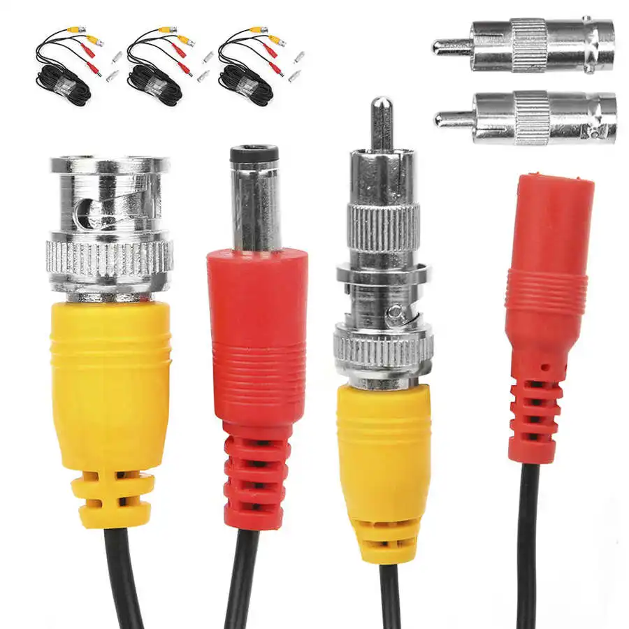 

Security Camera Power Cable 4Pcs BNC Video Power Cable CCTV Wire Cord Security System Accessories BNC Video Power Cable