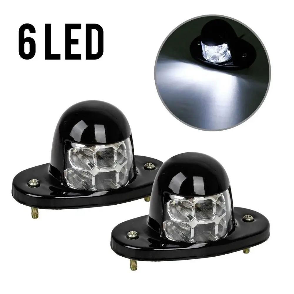 2 шт. белые универсальные отражатели светодиодный номерного знака светильник 12V 6