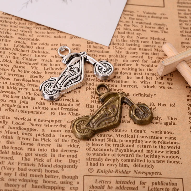 

10pcs Motorcycle Antique Bronze Silver Metal Charms Vintage Alloy Pendants Jewelry Makings DIY Accessories fit Bracelet Necklace