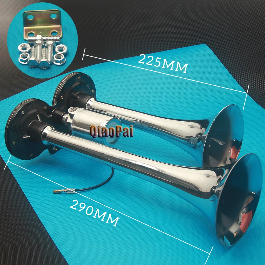 Двухтрубный воздушный компрессор 12 В 2 трубки громкий Электрический гудок