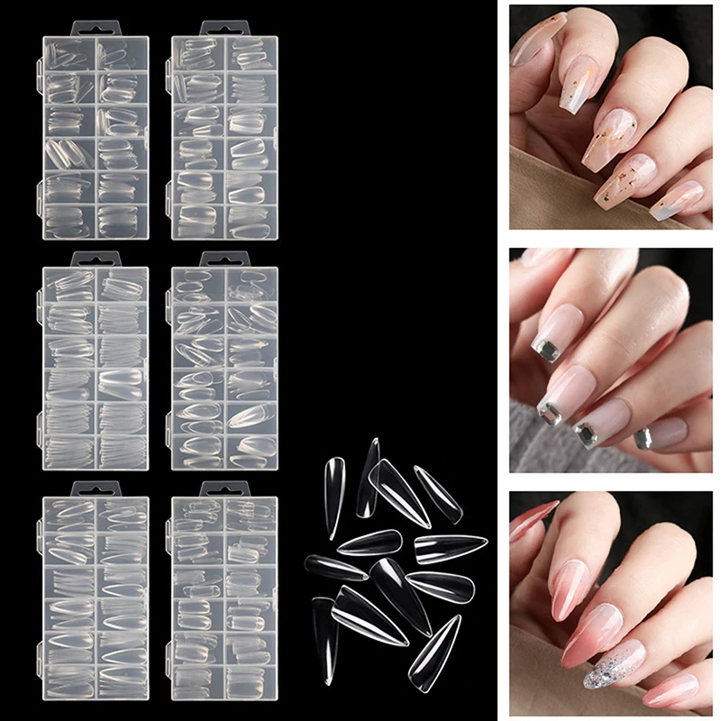 

Wholesale 120Pcs Full Cover Quick Building Mold Tips Nail Dual Forms Finger Extension Nail Art UV Builder Easy Find Nail Tools