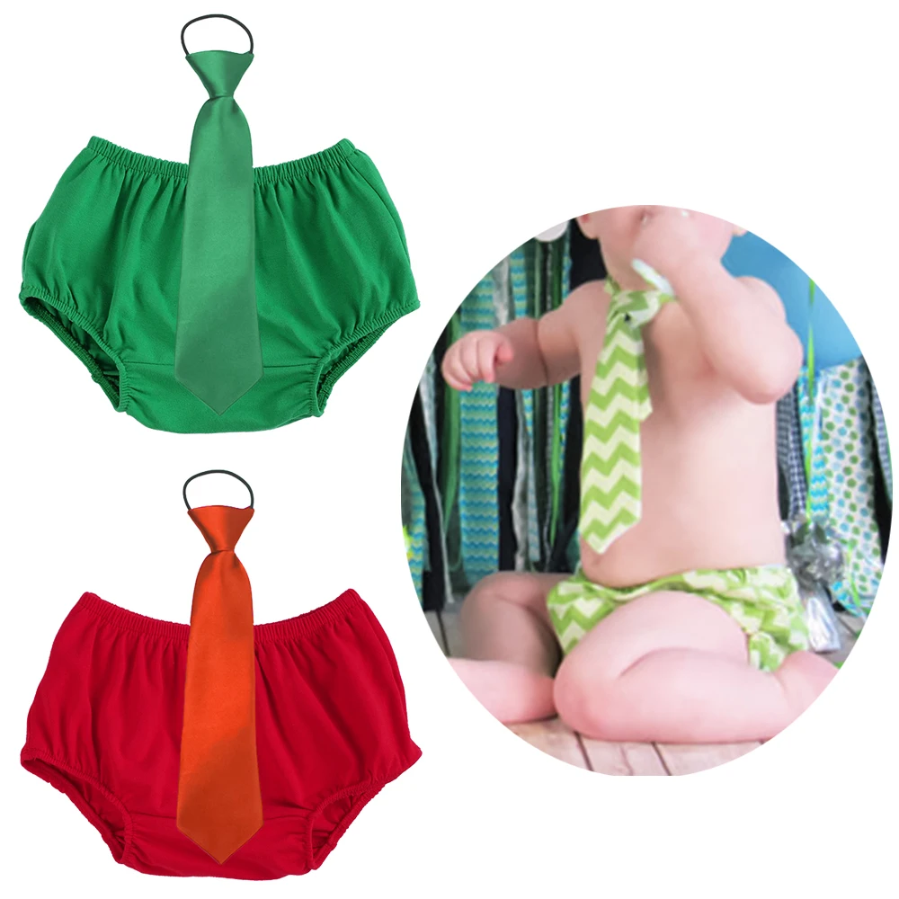 2pcs Infant Baby Boy Outfits Newborn Diaper Cover Pants + Necktie Photography Props Summer Casual Clothes Sets Clothing Set |