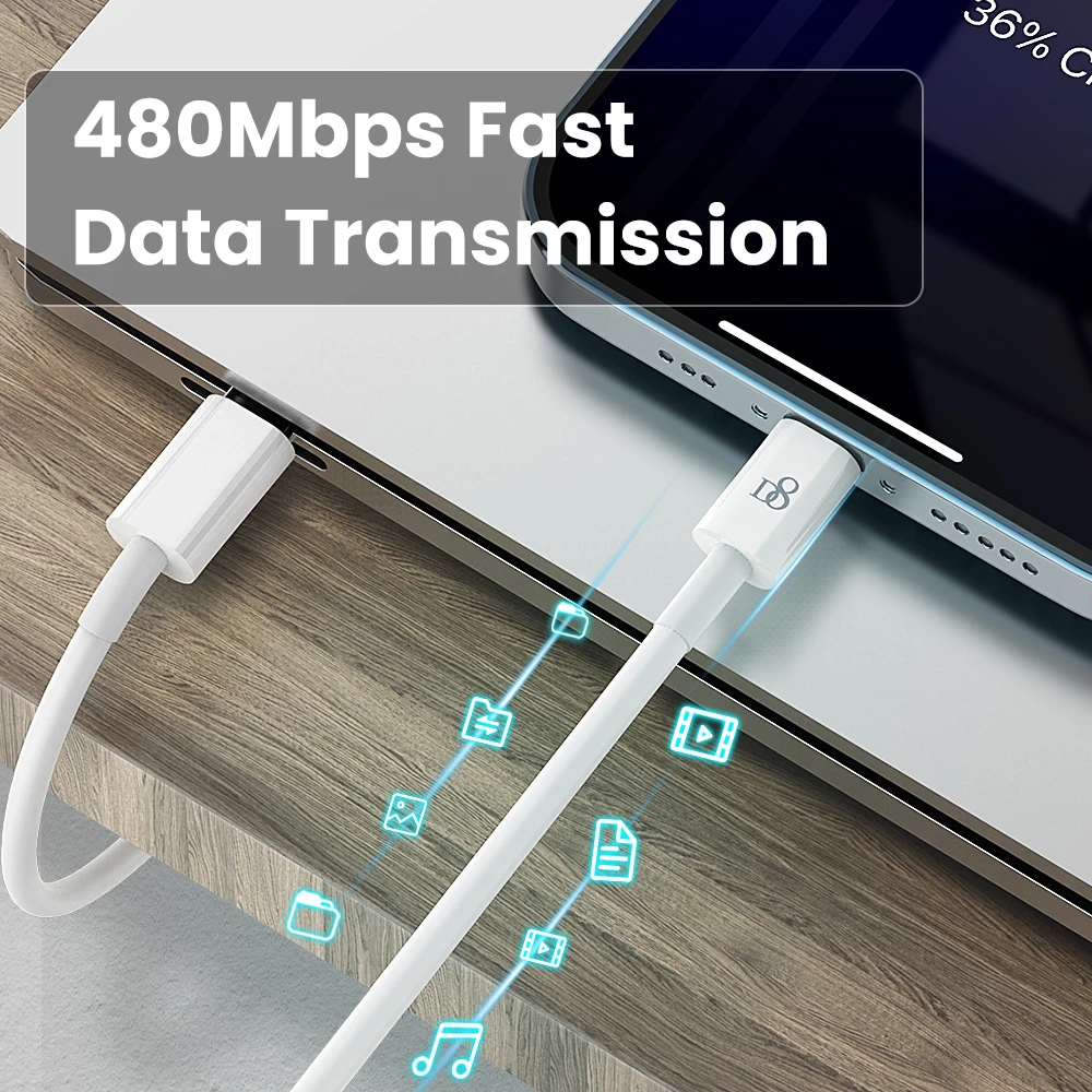 Кабель MFi USB Type C Lightning для iPhone12/SE/9/11/Xs/XR/8P PD 3A 18 Вт | Мобильные телефоны и аксессуары