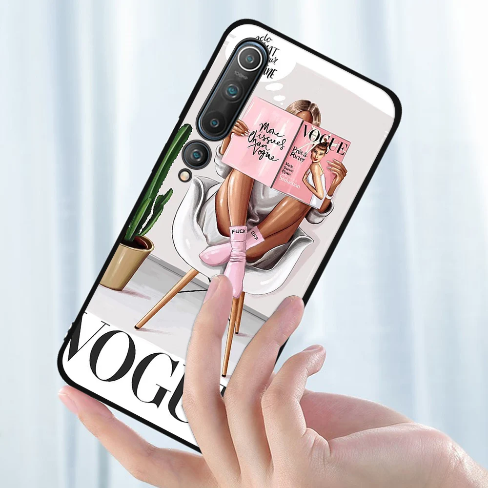 

Vogue Girl Case For Xiaomi Redmi Note 10 9 8 7 9T 8T Pro MAX 9A K40 MI Note 11 10 9 T Pro SE F3 X3 Soft Silicone TPU Phone Funda