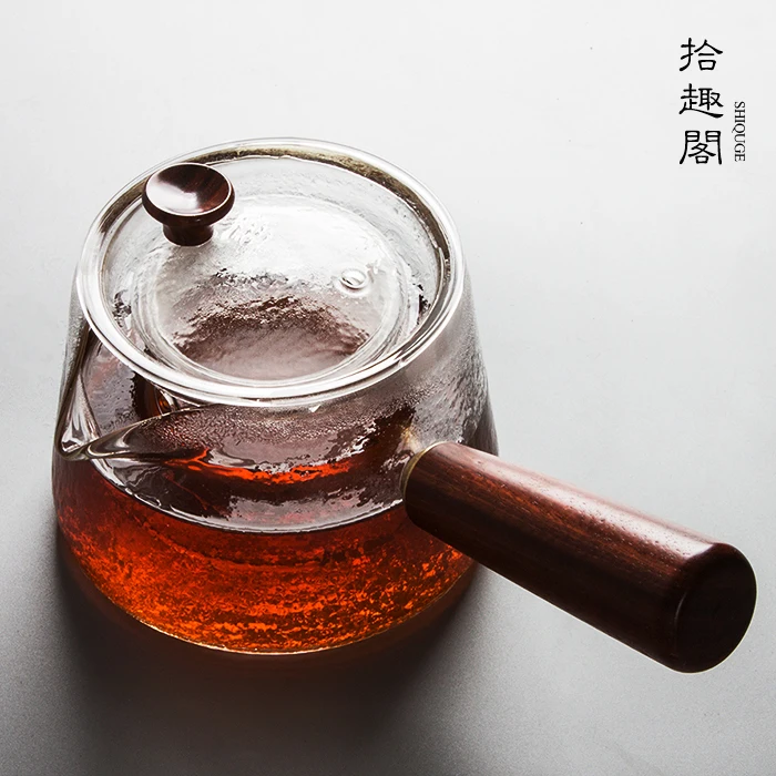 

★teapot high temperature resistant boiling kettle warm tea brewing pot household flower tea large pot side handle pot