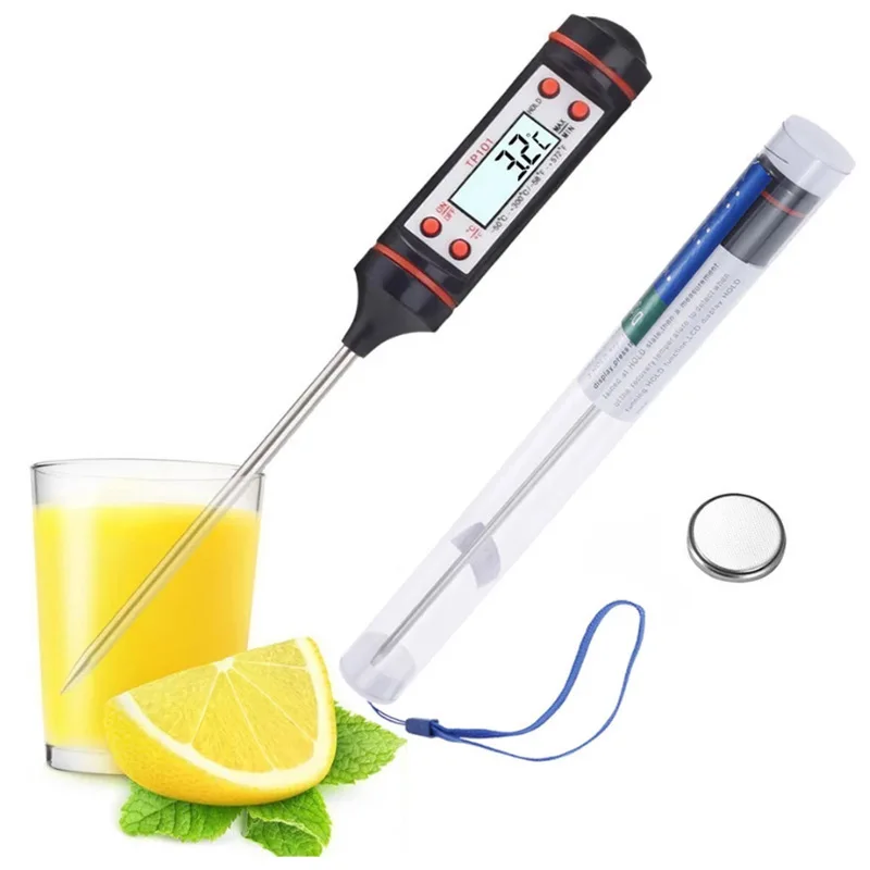 

Probe type electronic digital display liquid barbecue baking oil thermometer, food pen type thermometer
