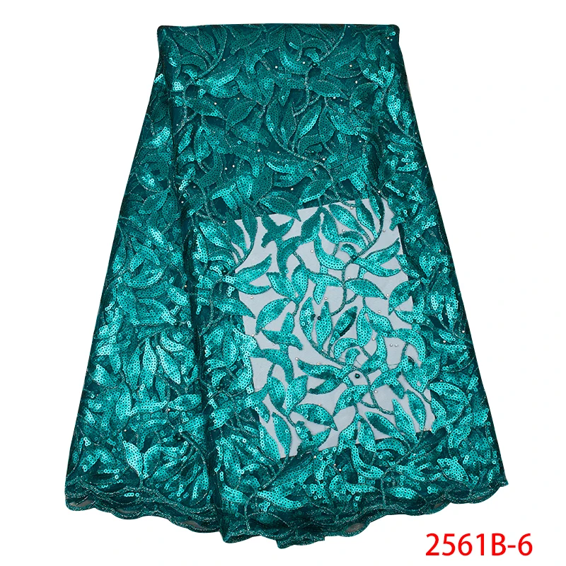 

African Sequin Lace Fabric 2019 High Quality Lace 3D Beaded Lace Fabric Bridal Appliques Wedding Dresses Online AMY2561B