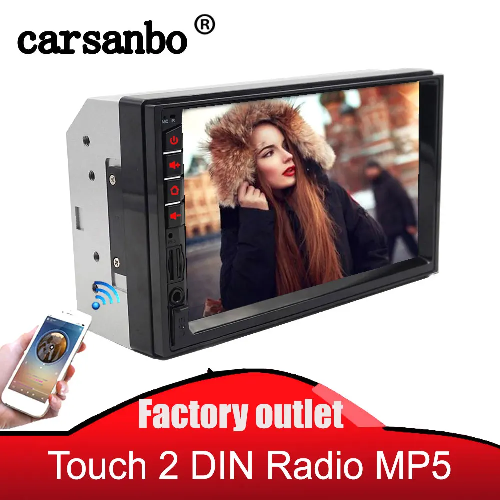 7 &quot2 DIN сенсорный Экран автомобиля HD MP5 мультимедийный плеер FM радио USB для Android/IOS