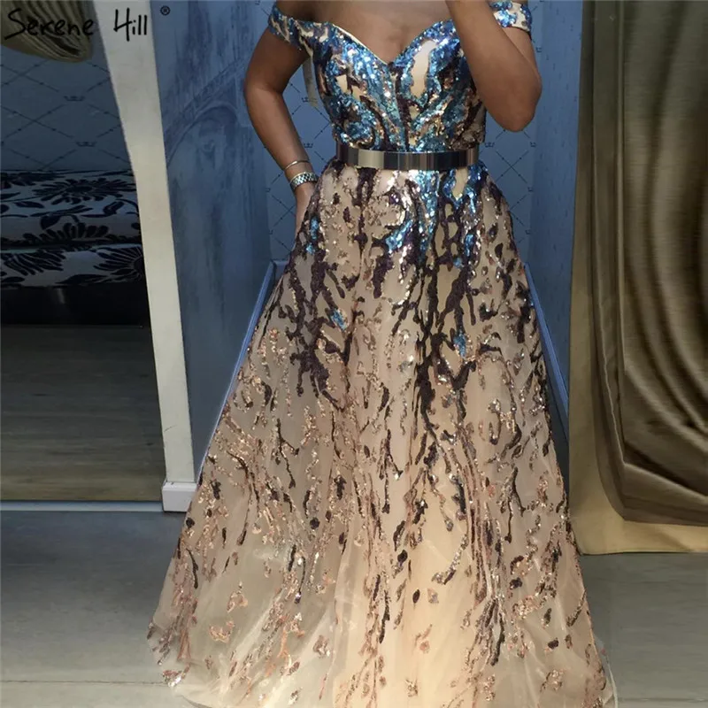 Дубай золотые Синие Блестки Блестящие Сексуальные вечерние платья 2021 с