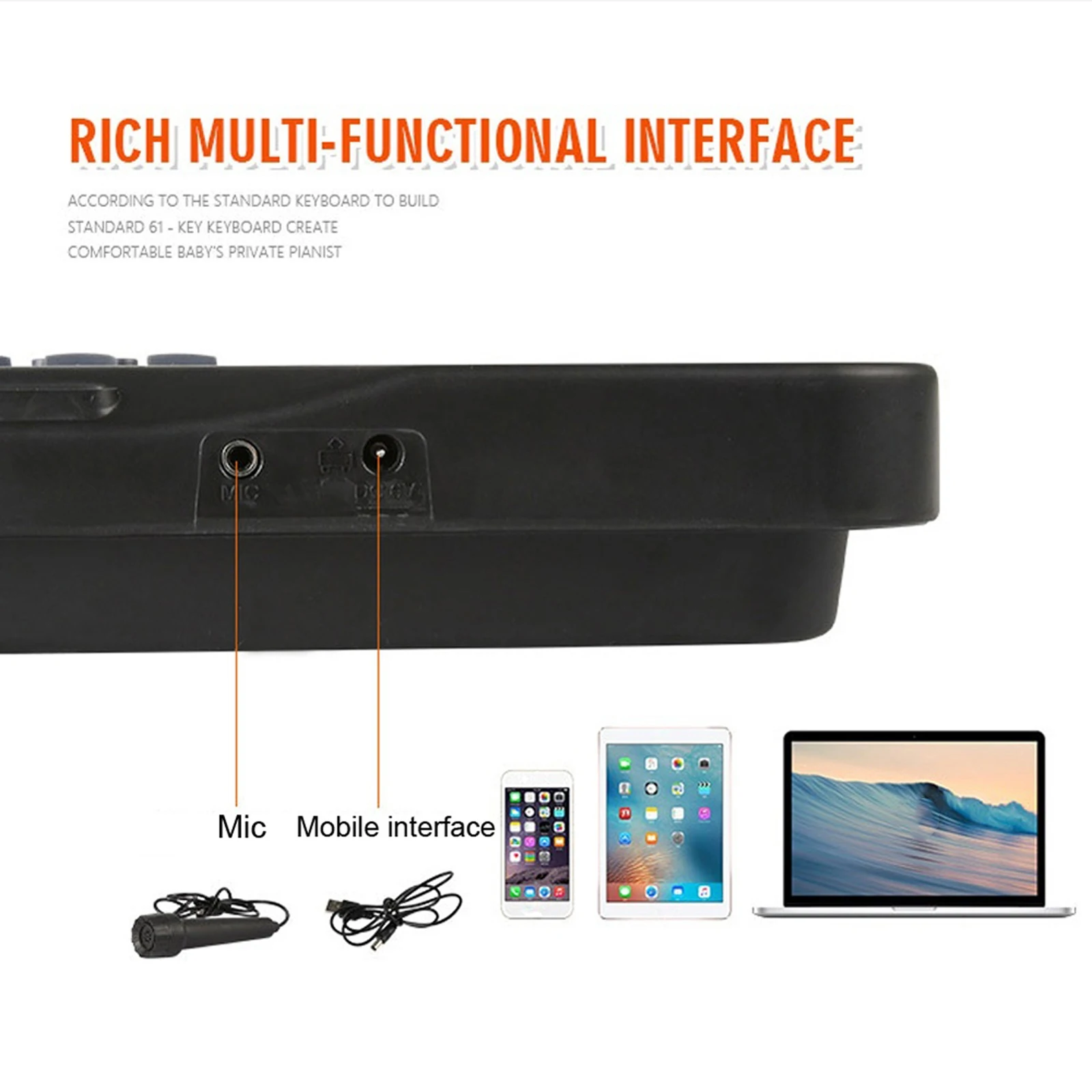 61 клавиши пианино цифровой музыки электронная клавиатура черный электрическое