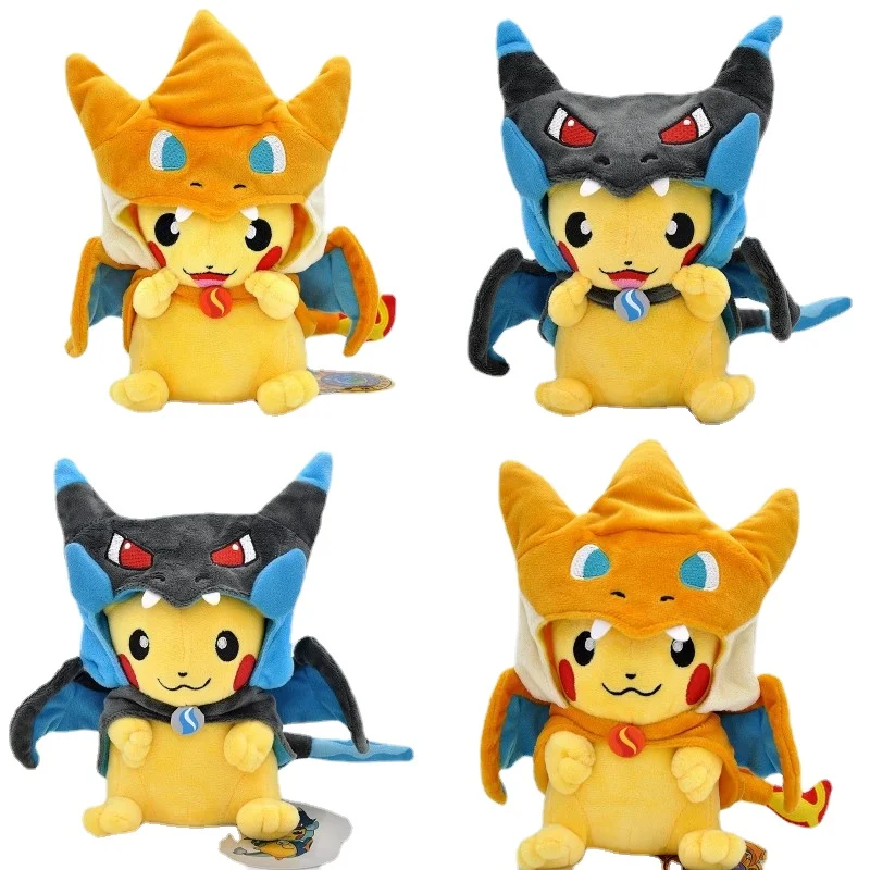 

23cm Pokemon Pikachu Cosplay Charmander Mega XY Charizard Plush Stuffed Dolls Soft Fashion Cartoon Plushies Toys TFA1403