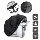 Черный водонепроницаемый чехол для барбекю на открытом воздухе, сверхмощный защитный чехол для гриля Вебера, Круглый прямоугольный аксессуар для барбекю, гриля, барбекю