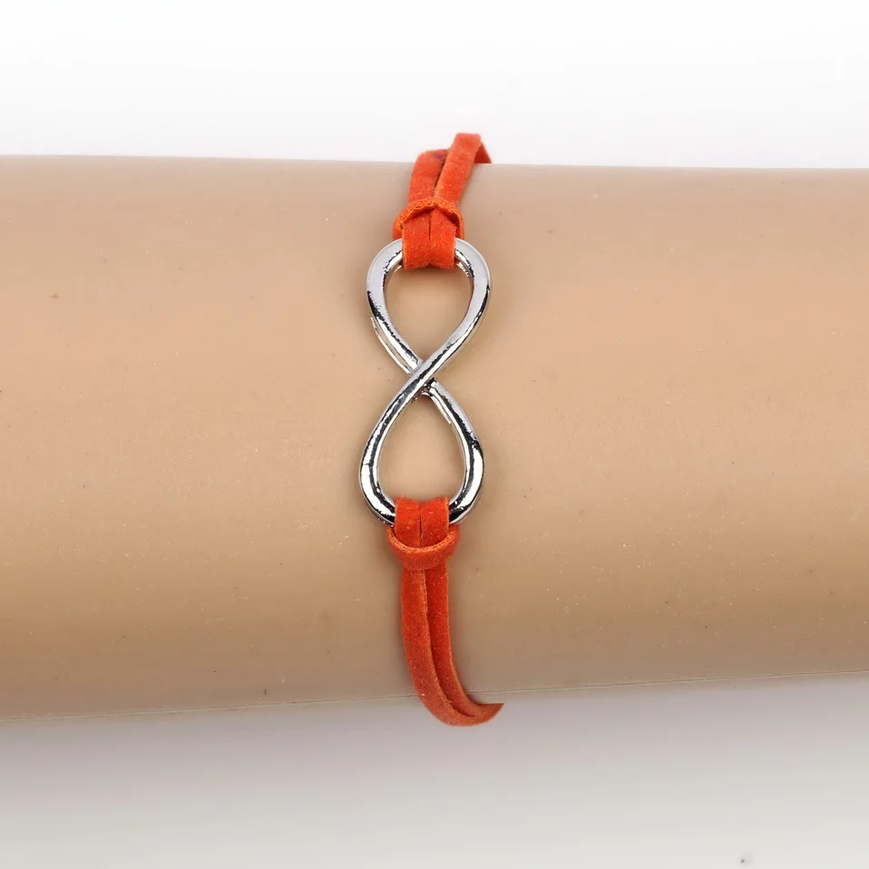 Женский браслет с серебряным покрытием кожаный браслет-цепочка символом