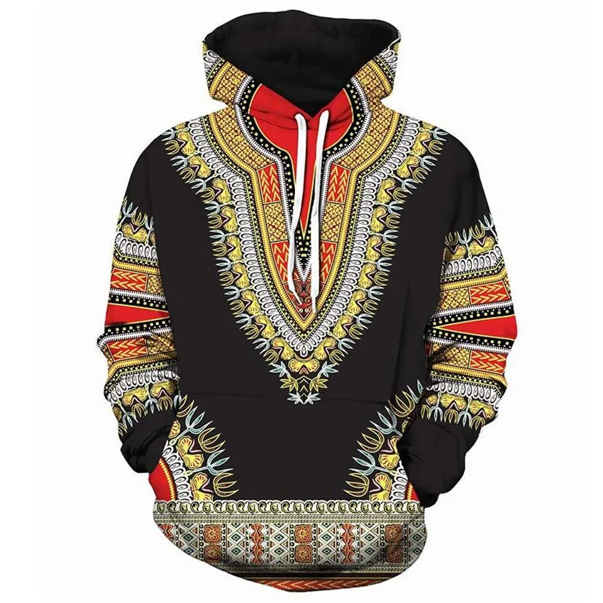 

New Men And Women 3D Printed Hoodie Sweatshirt African Folk Pattern Hip-Hop Street Hooded Sweater