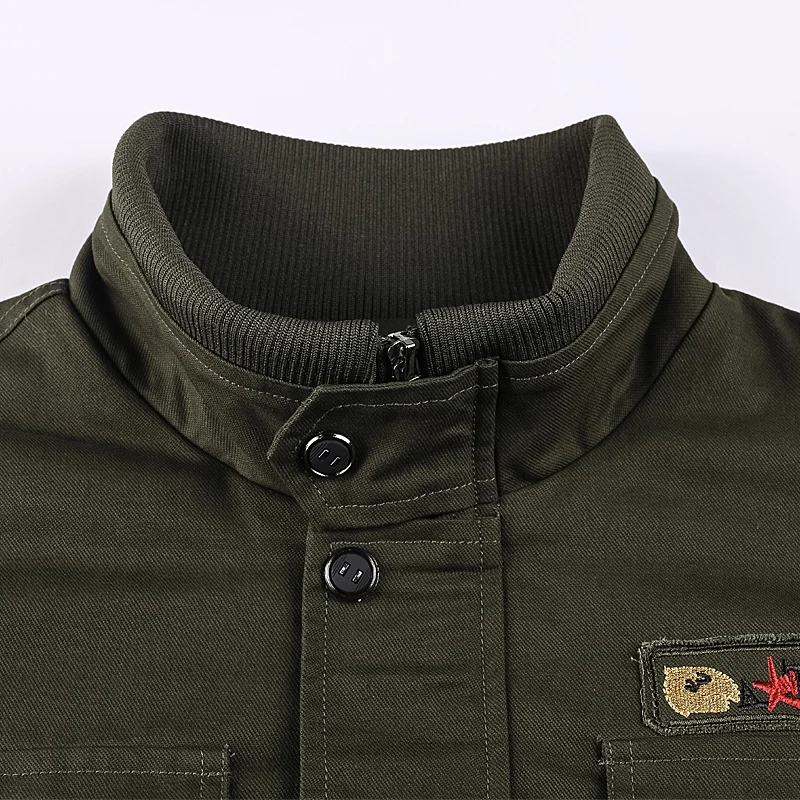 Casual Men Jackets Spring Autumn Cotton Brand Men's Bomber Jacket Outdoor Windbreaker Multi-pockets Tactical Zip Up Coats | Мужская