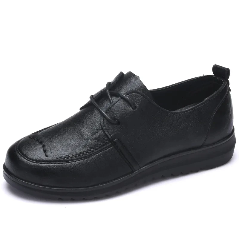 

Concise ladies leather spring shoes for woman vintage flats elegant style 2021 fashion casual shoes women flats